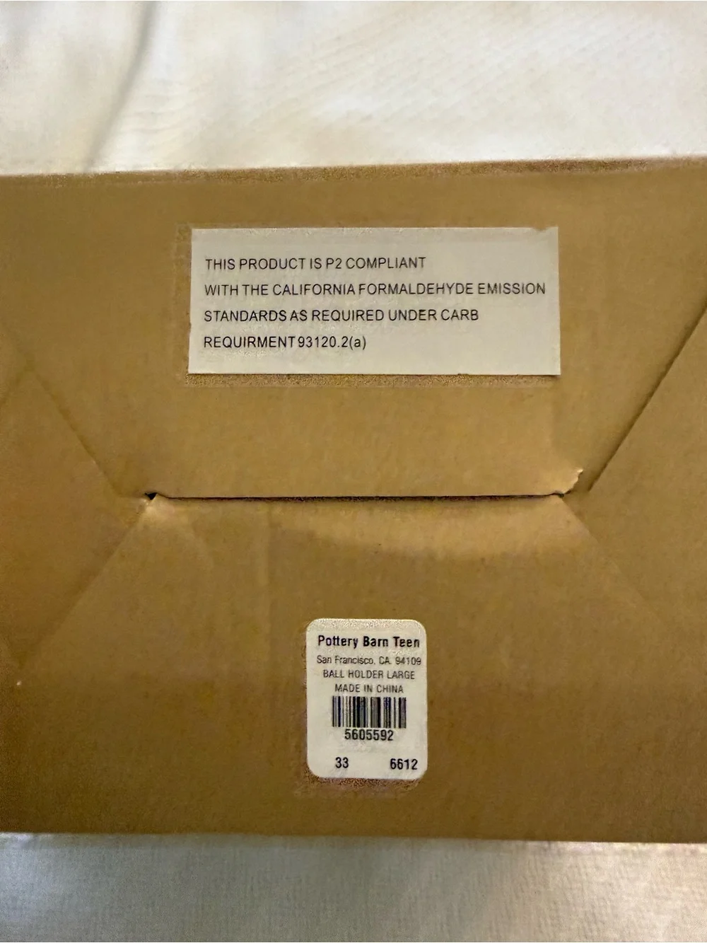 Pottery Barn Teen Ball Display Holder Box in Beige and Brown